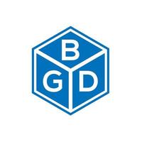 diseño de logotipo de letra bgd sobre fondo negro. concepto de logotipo de letra de iniciales creativas bgd. diseño de letras bgd. vector