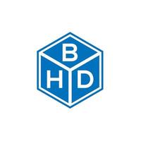 BHD letter logo design on black background. BHD creative initials letter logo concept. BHD letter design. vector