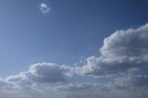 boundless expanse of the sky with cumulus clouds and rays of the sun, moments of daybreak and sunset photo