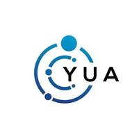 YUA letter technology logo design on white background. YUA creative initials letter IT logo concept. YUA letter design. vector