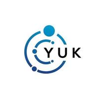 diseño de logotipo de tecnología de letras yuk sobre fondo blanco. yuk letras iniciales creativas concepto de logotipo. diseño de letras yuk. vector