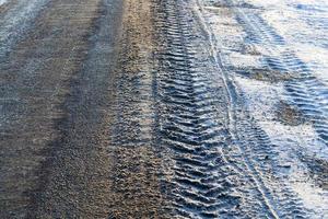 Traces on the snow photo