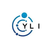 diseño de logotipo de tecnología de letras yli sobre fondo blanco. yli letras iniciales creativas concepto de logotipo. diseño de letras yli. vector