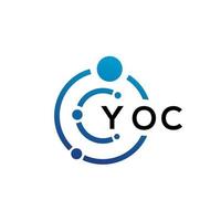 YOC letter technology logo design on white background. YOC creative initials letter IT logo concept. YOC letter design. vector
