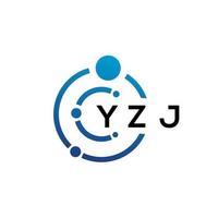 Diseño de logotipo de tecnología de letras yzj sobre fondo blanco. yzj letras iniciales creativas concepto de logotipo. diseño de letras yzj. vector