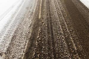 snowy road, winter photo