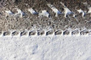 A track in the snow, winter photo