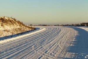 road under the snow photo