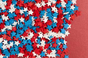 red, blue and white star shaped candies photo