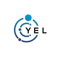 YEL letter technology logo design on white background. YEL creative initials letter IT logo concept. YEL letter design. vector