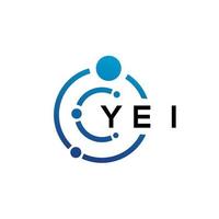 YEI letter technology logo design on white background. YEI creative initials letter IT logo concept. YEI letter design. vector