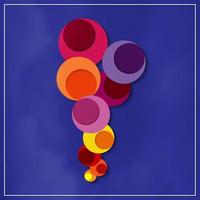 Modern colorful geometric rounded art design vector