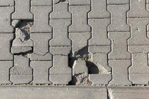 road made of concrete tiles photo