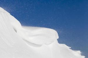 uneven snowdrift, close up photo