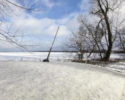 After snowfall, road photo