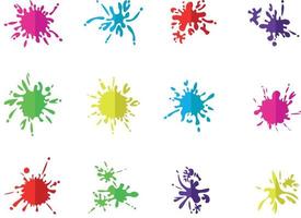 Beautiful colour paint splashes. Set of paint splashes. Vector illustration. Colorful splashes of paint collection,  Paint Splatter that is Hand Drawn