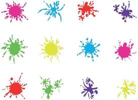 Beautiful colour paint splashes. Set of paint splashes. Vector illustration. Colorful splashes of paint collection,  Paint Splatter that is Hand Drawn