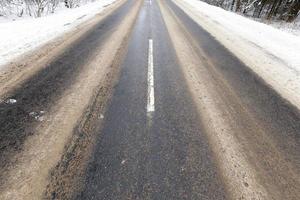 carretera asfaltada, primer plano foto