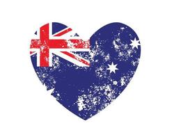 australian heart splashed flag Print vector