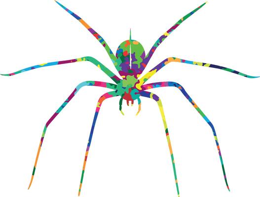 spider colorful wall art Print