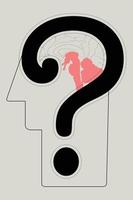 confusion head question mark brain vector