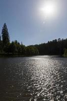 sun glare on the lake photo