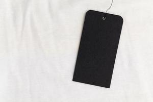 black tags on cotton material photo