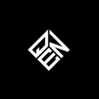 diseño de logotipo de letra qen sobre fondo negro. concepto de logotipo de letra de iniciales creativas qen. diseño de letras qen. vector
