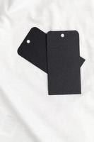 black tags on cotton material photo