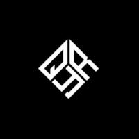 QYR letter logo design on black background. QYR creative initials letter logo concept. QYR letter design. vector