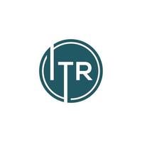 concepto de logotipo de letra de iniciales creativas de itr. diseño de letra itr. diseño de logotipo de letra itr sobre fondo blanco. concepto de logotipo de letra de iniciales creativas de itr. diseño de letra itr. vector