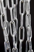 galvanized steel chain, close up photo