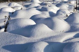 montículos en el pantano grandes derivas después de las nevadas foto