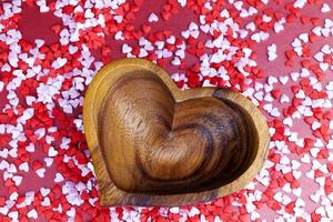 red and white sweet heart shaped candies photo