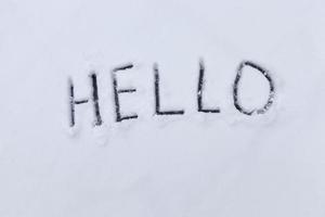 painted on the snow inscriptions associated with the coming of the new year photo