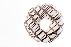 delicious doughnuts with chocolate covered filling, close up photo