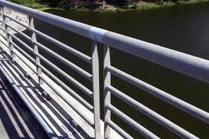 steel fences on the road to ensure the safety of cars photo