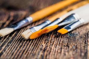 creative process of drawing by mixing different colors photo