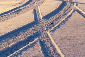 Road under the snow , photo