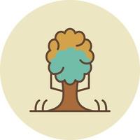 Tree Filled Retro vector