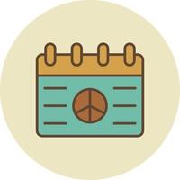 Peace Calendar Filled Retro vector