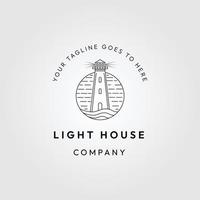 light house line art logo, icon and symbol vector illustration design