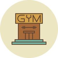 gimnasio lleno retro vector