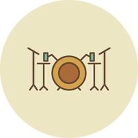 Drum Set Filled Retro vector