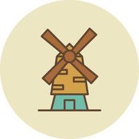 Windmill Filled Retro vector