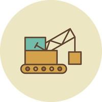 Crane Lifting Filled Retro vector