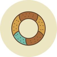 Bagel Filled Retro vector