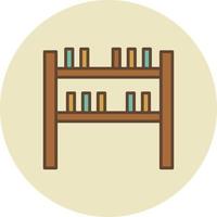 estante lleno de libros retro vector