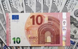 ten euros and 100 dollars photo