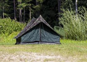 tent in forest photo